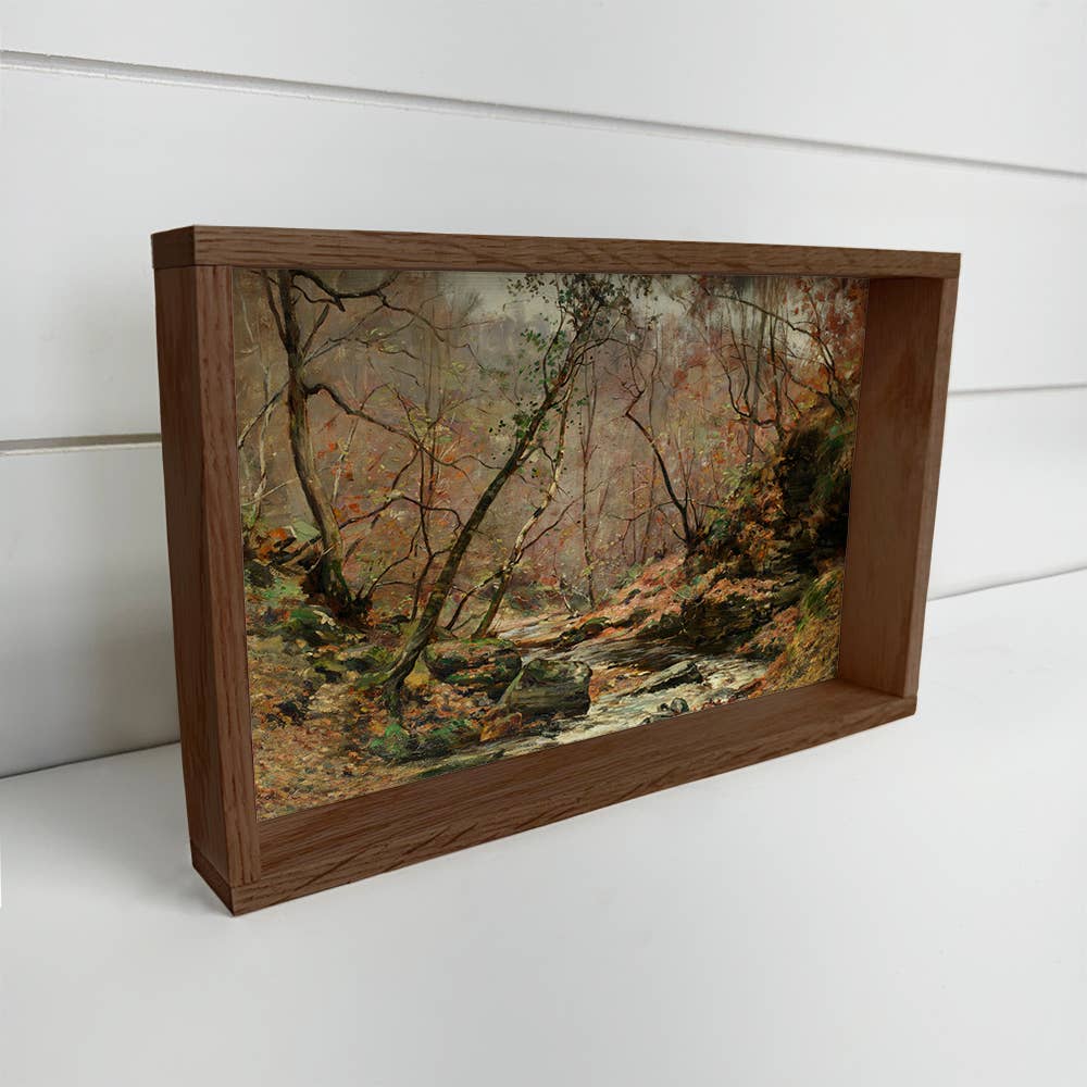 Forest River in October - River Canvas Art - Wood Framed Art