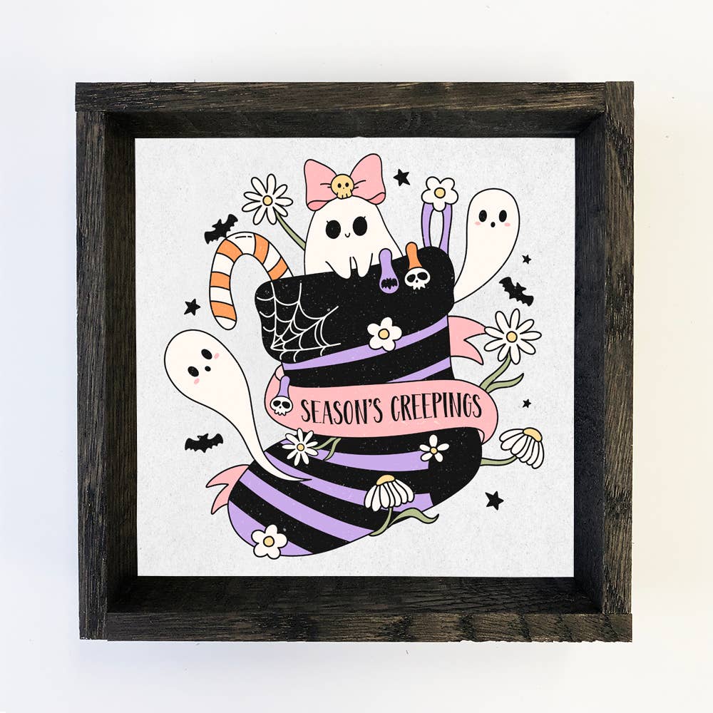 Seasons Creepings Halloween Christmas - Holiday Canvas Art