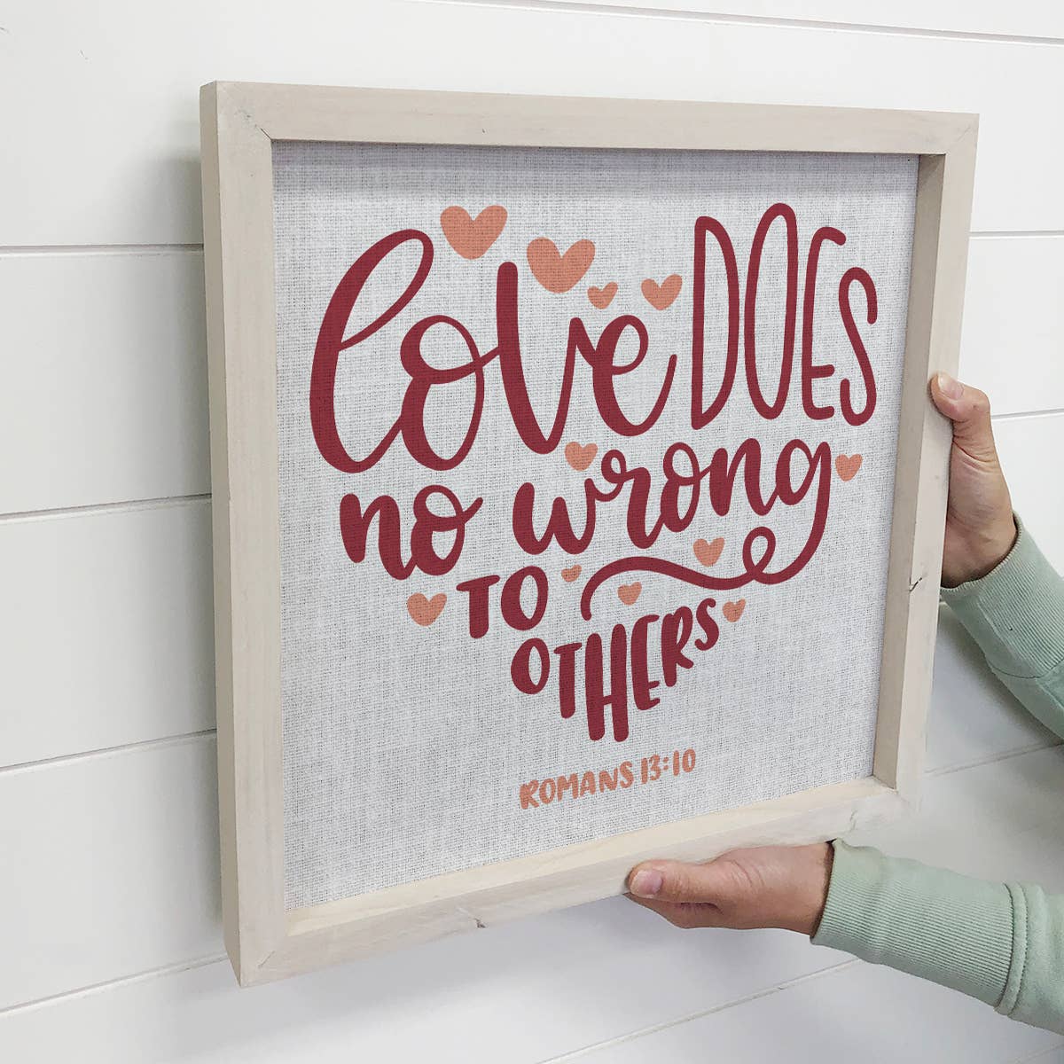 Love Does No Wrong to Others - Scripture Canvas Art - Framed