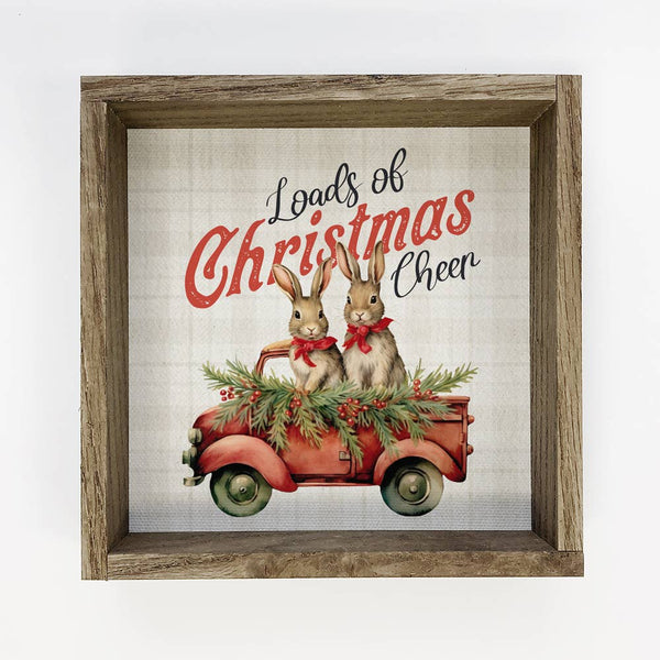 Loads of Christmas Cheer Bunnies - Animal Holiday Canvas Art