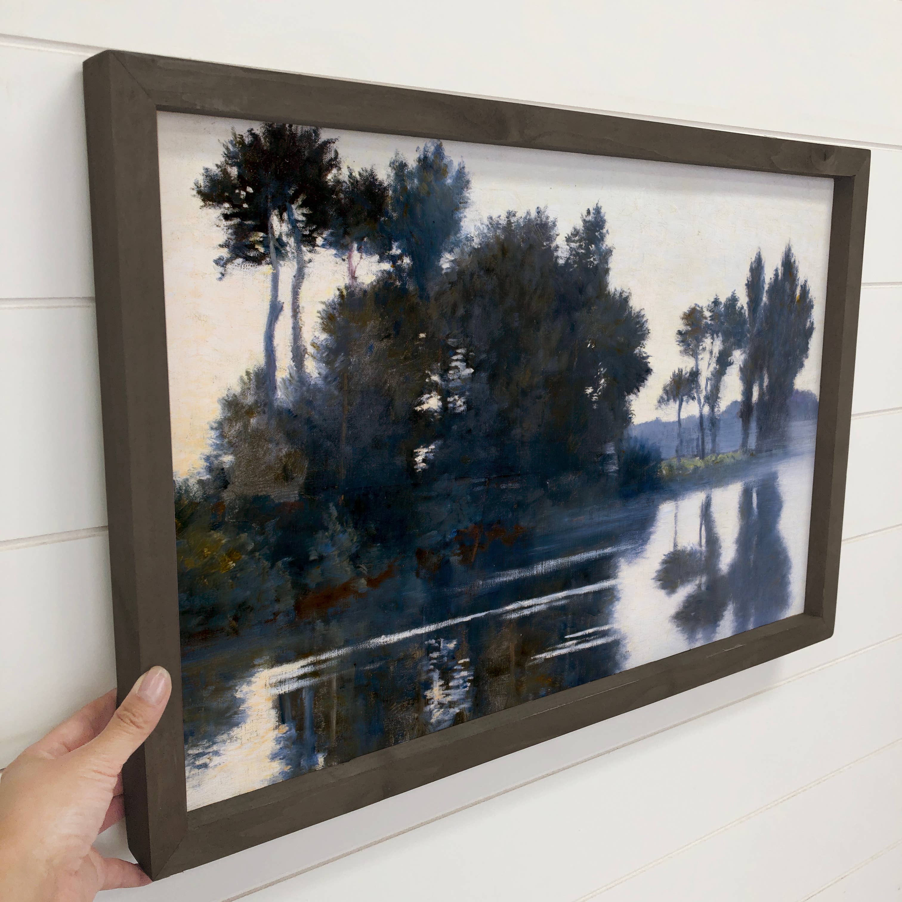 Trees on the Water - Nature Wall Canvas Art - Wood Framed
