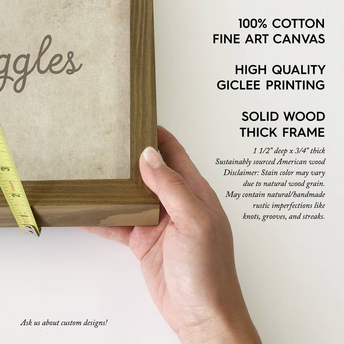 Bear Antlers Snowflake and Snuggles - Cute Bear Canvas Art