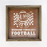 Football Forecast - Football Canvas Word Art - Wood Framed