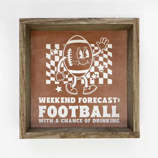 Football Forecast - Football Canvas Word Art - Wood Framed