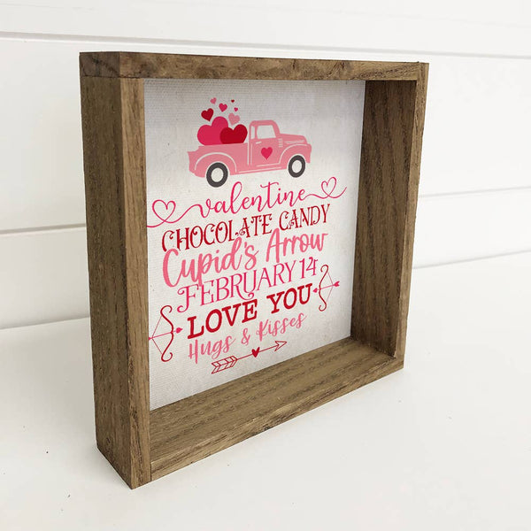 Cute Valentine's Things List Truck Wood Home Decor Shadowbox