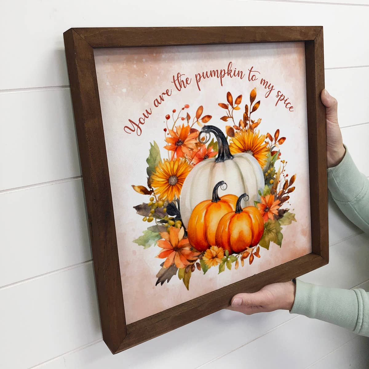 Pumpkin to My Spice - Cute Fall Canvas Art - Wood Framed Art