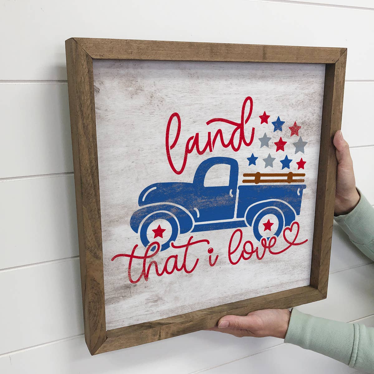 4th of July Land That I Love - Patriotic Word Art - Framed