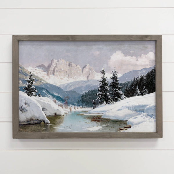 Winter Dolomites Mountains - Winter Mountain Canvas Art