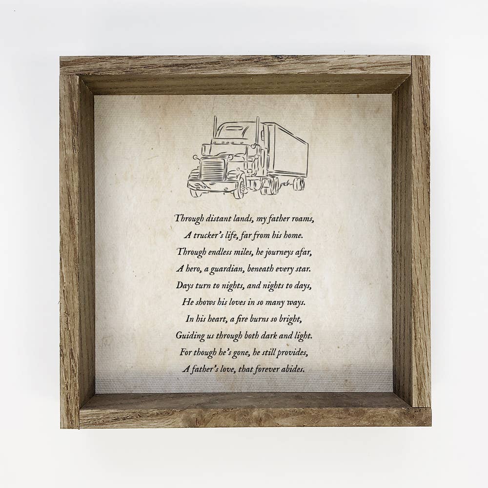 Father's Day Gift for Truckers - Wood Sign for Dad