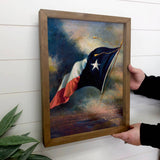 Flag of Texas - State Flag Canvas Art - Wood Framed Decor