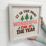 Most Wonderful Time of the Year Retro- Holiday Sign Wall Art