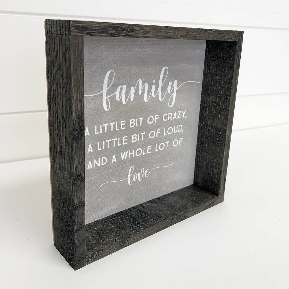 Family A little Bit of Crazy Small Canvas & Wood Small Decor