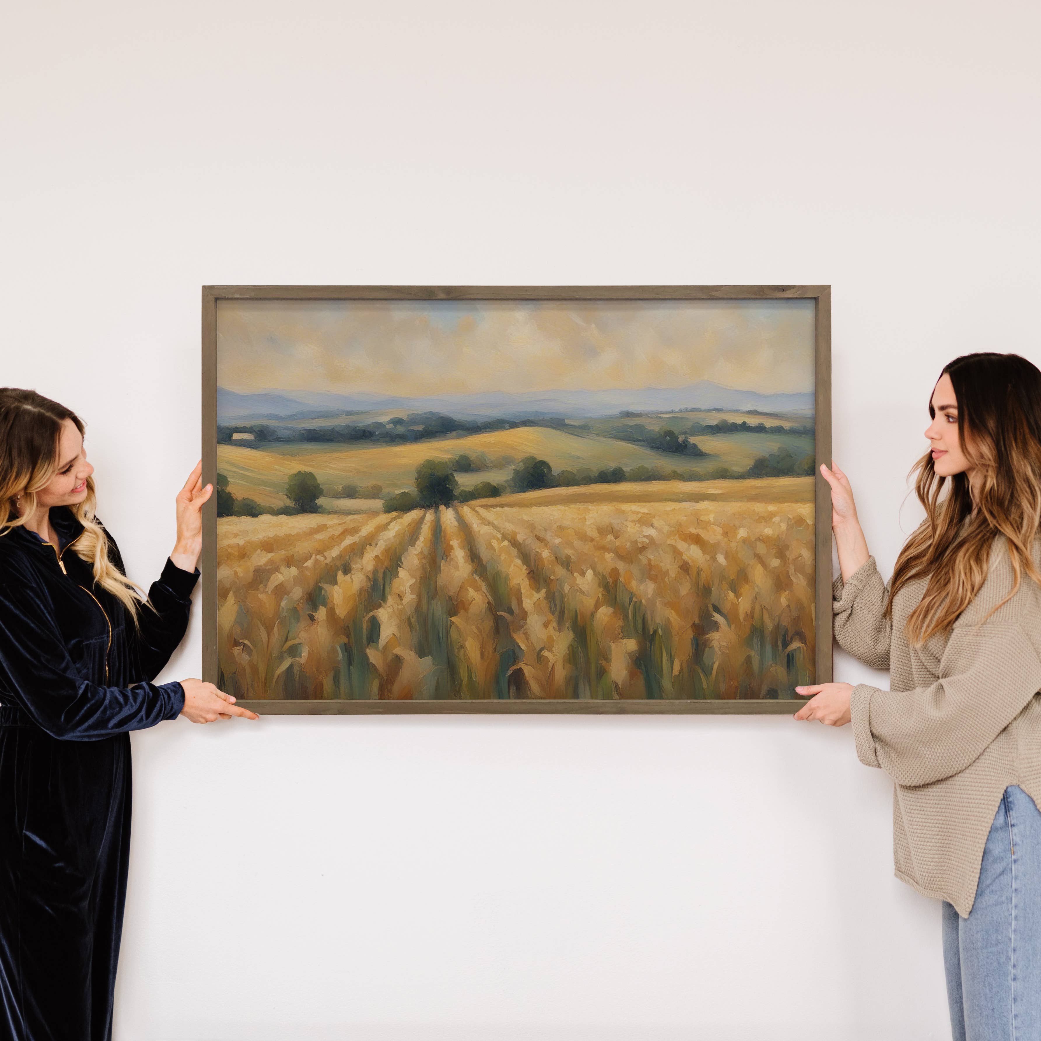 Abstract Corn Field - Nature Canvas Wall Art - Wood Framed