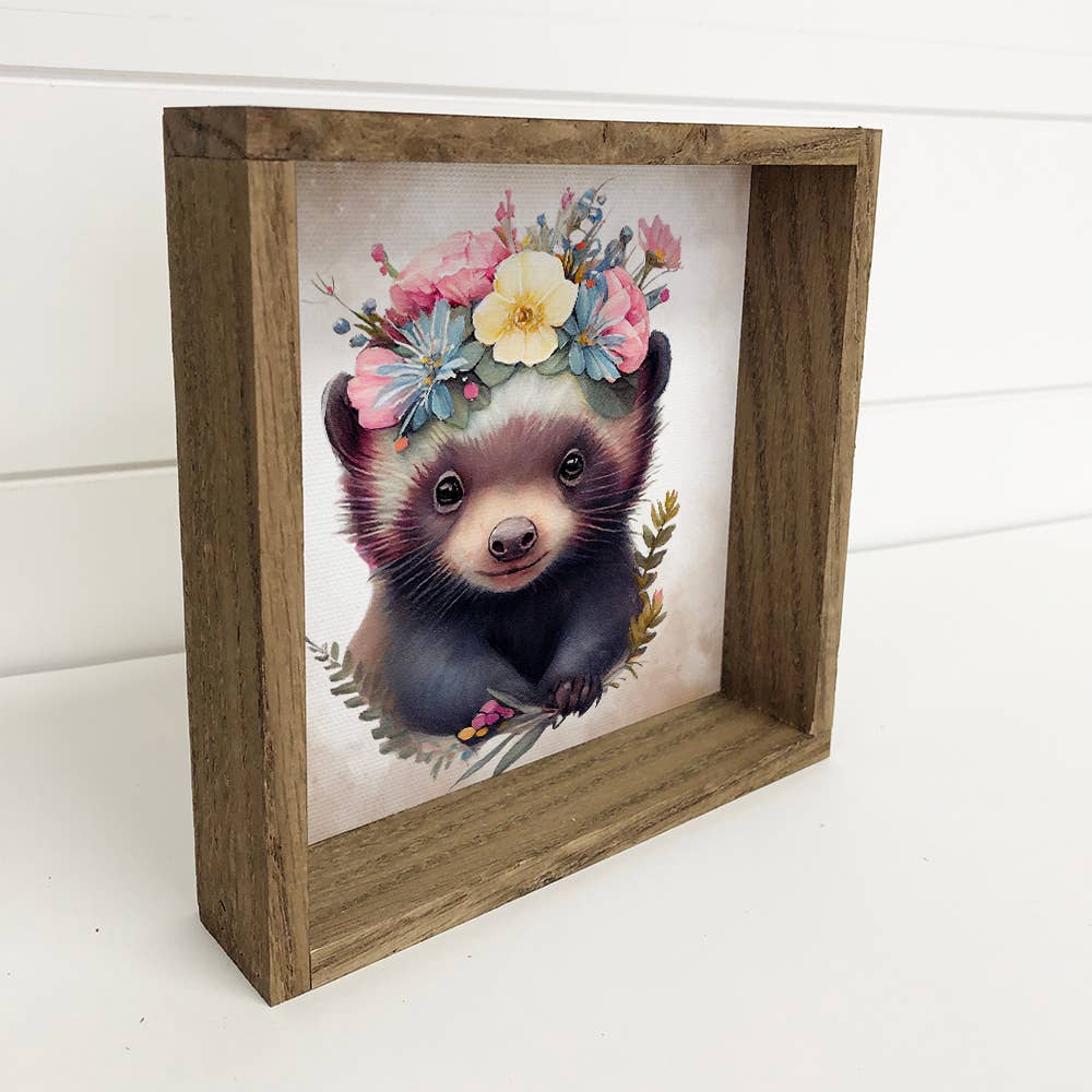 Cute Flower Wolverine - Baby Wolverine - Cute Baby Animal