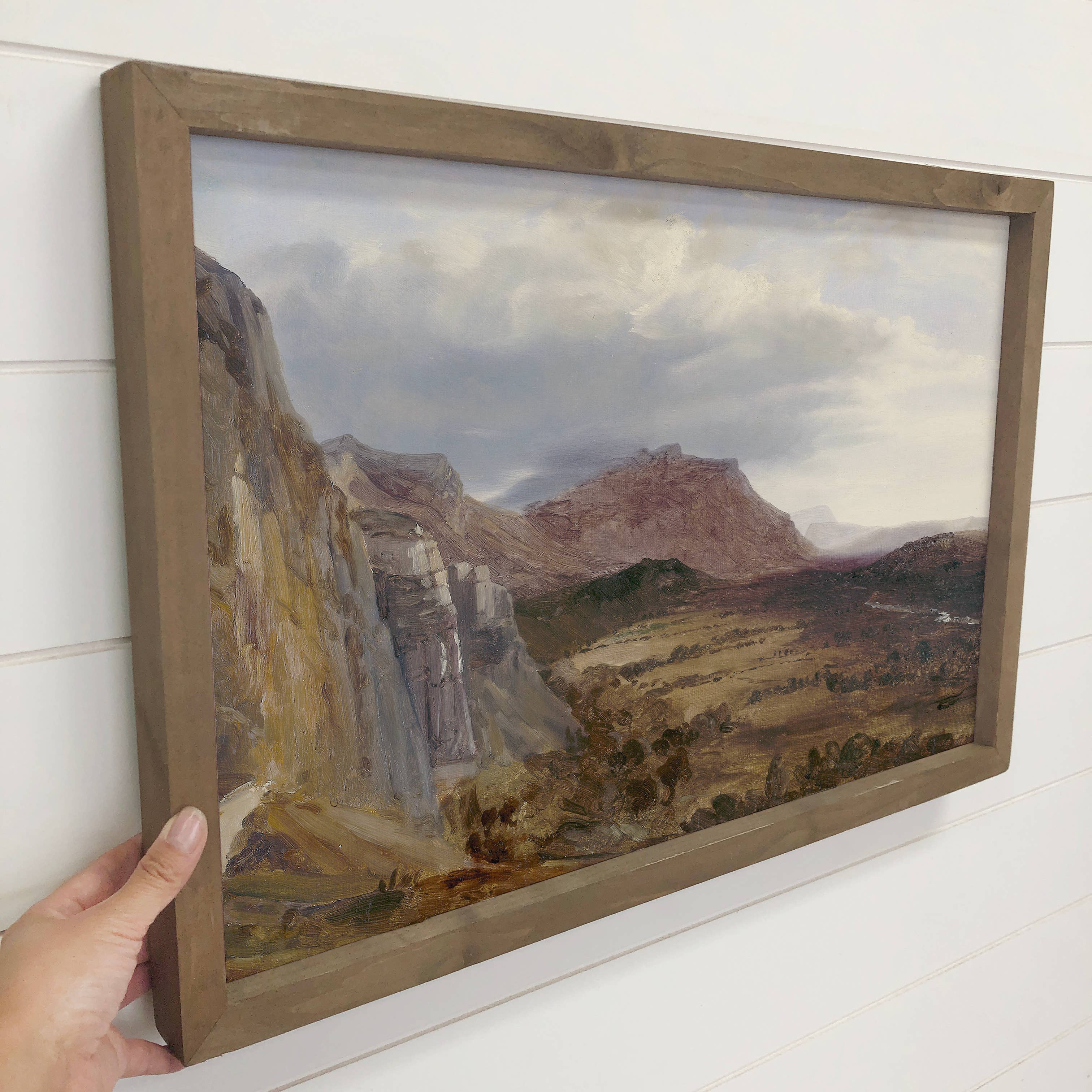 Cliff Vista - Cliff Landscape Canvas Art - Wood Framed Art