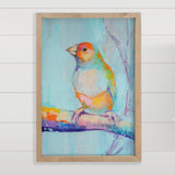 Colorful Finch Bird Painting - Wood Framed Art - Nature Art