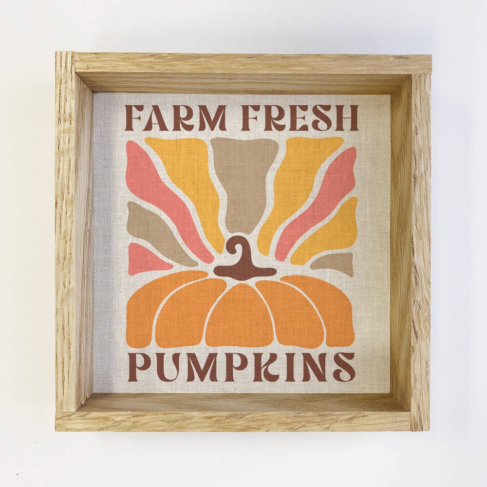 Farm Fresh Pumpkins Boho - Autumn Canvas Art - Framed Decor