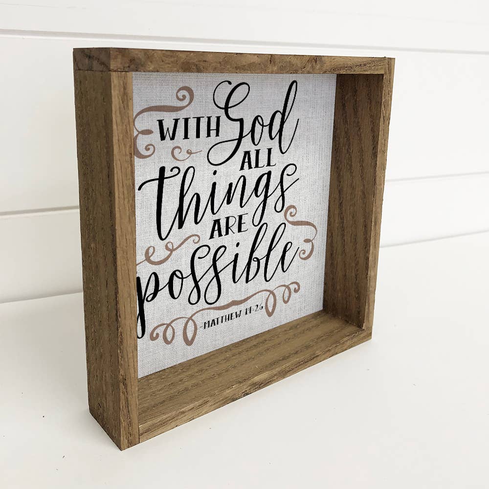 With God All Things Are Possible Wall Art - Scripture Canvas