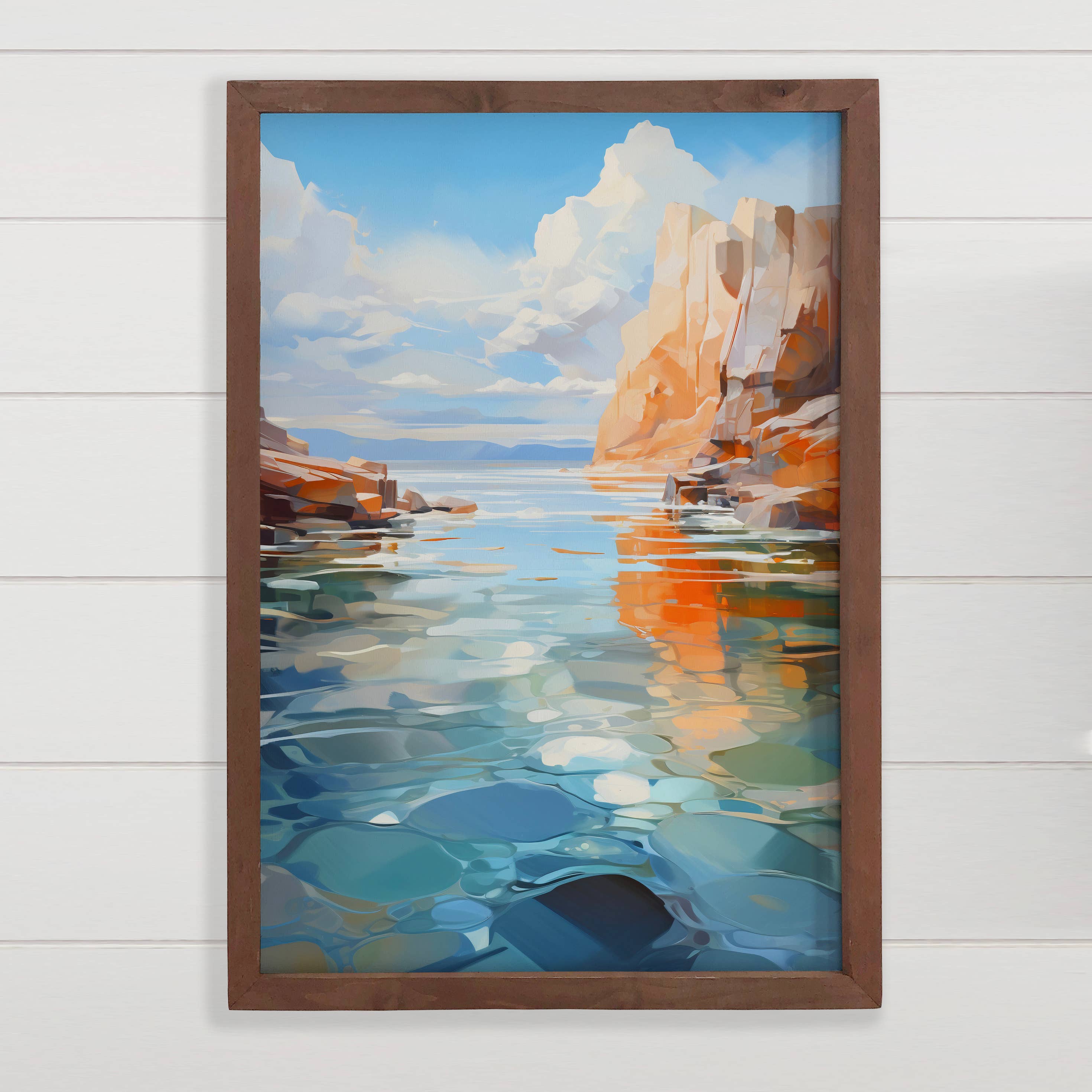 Lake Powell Abstract - Abstract Lake Canvas Art - Wood Frame