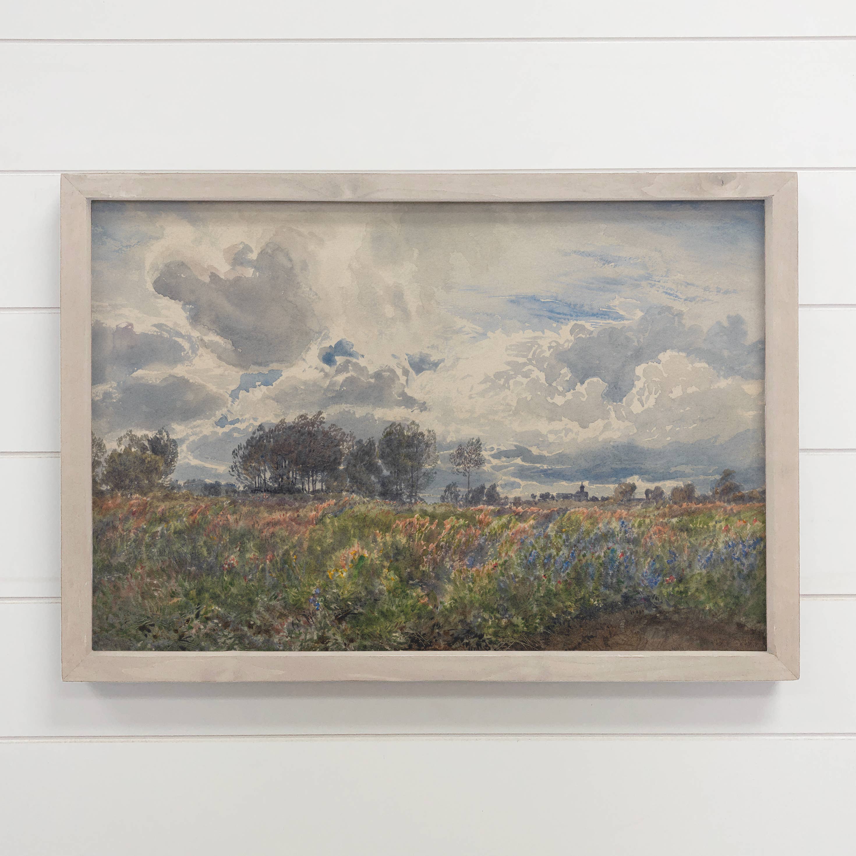 June Meadow - Meadow Landscape Canvas Art - Wood Framed Art