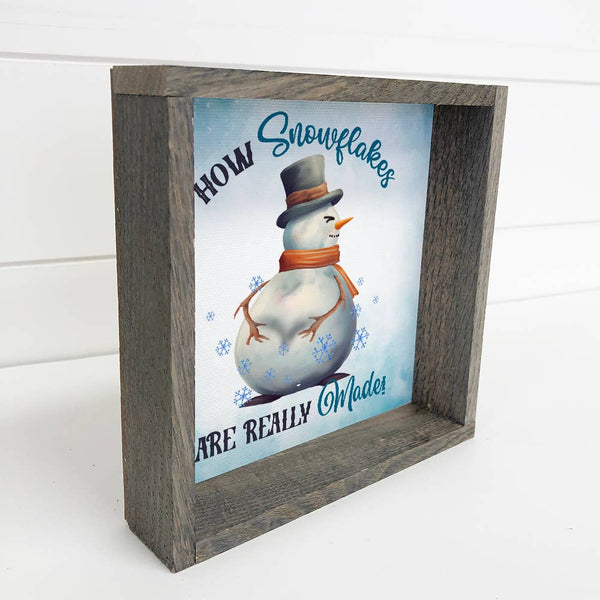 How Snowflakes Are Made - Funny Snowman Canvas Art