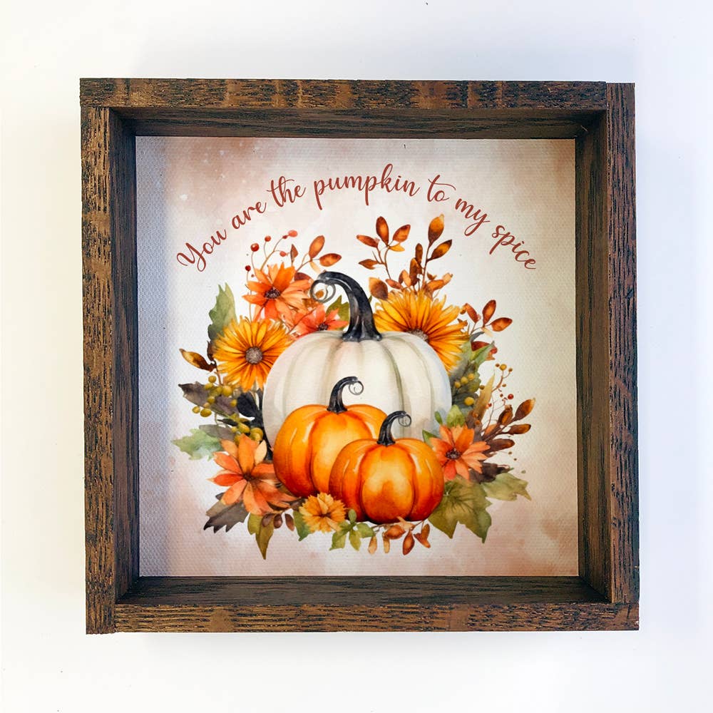 Pumpkin to My Spice - Cute Fall Canvas Art - Wood Framed Art