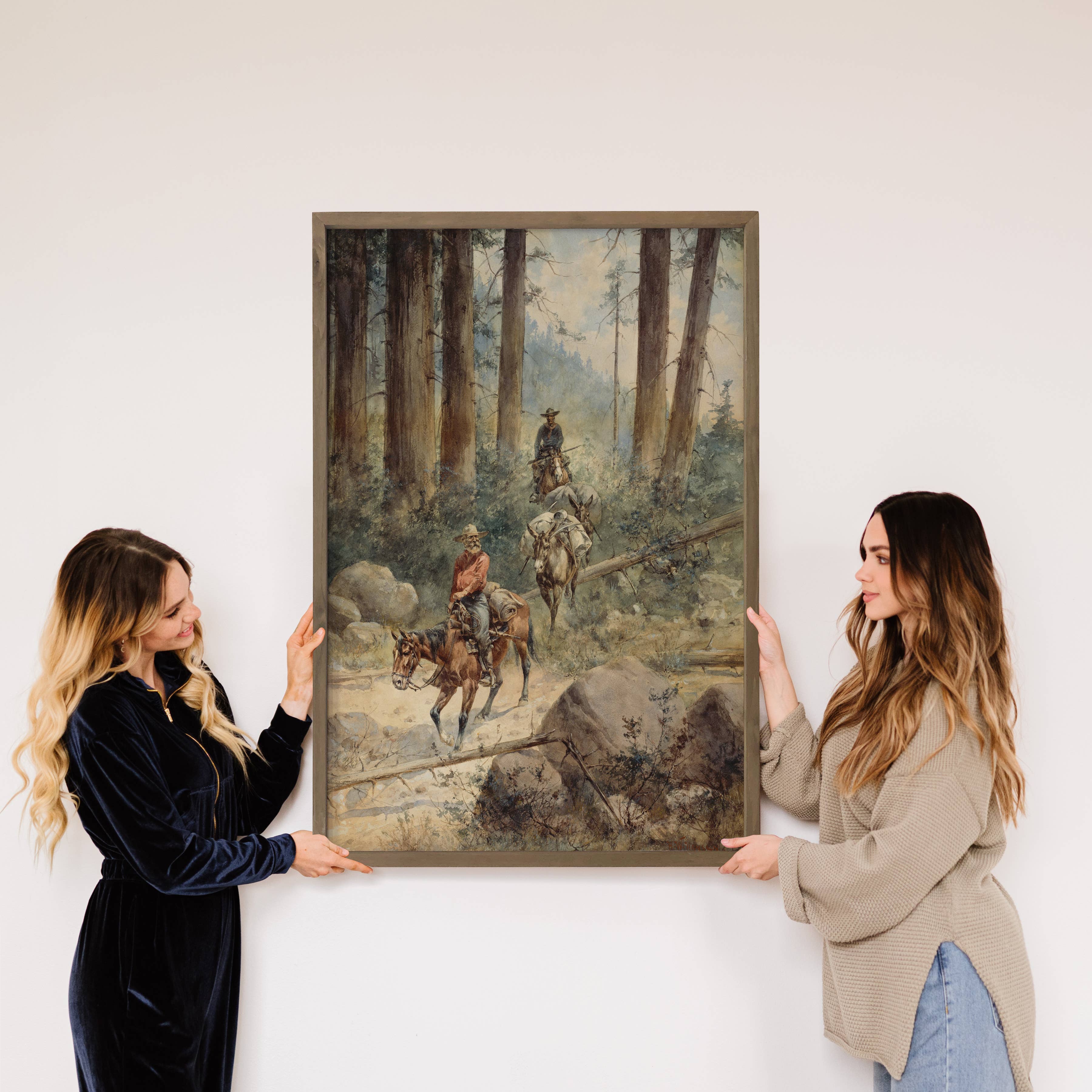 Explorers on Horses - Horses Canvas Art - Wood Framed Art