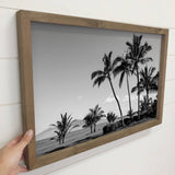 Black & White Palm Trees - Framed Nature Photograph