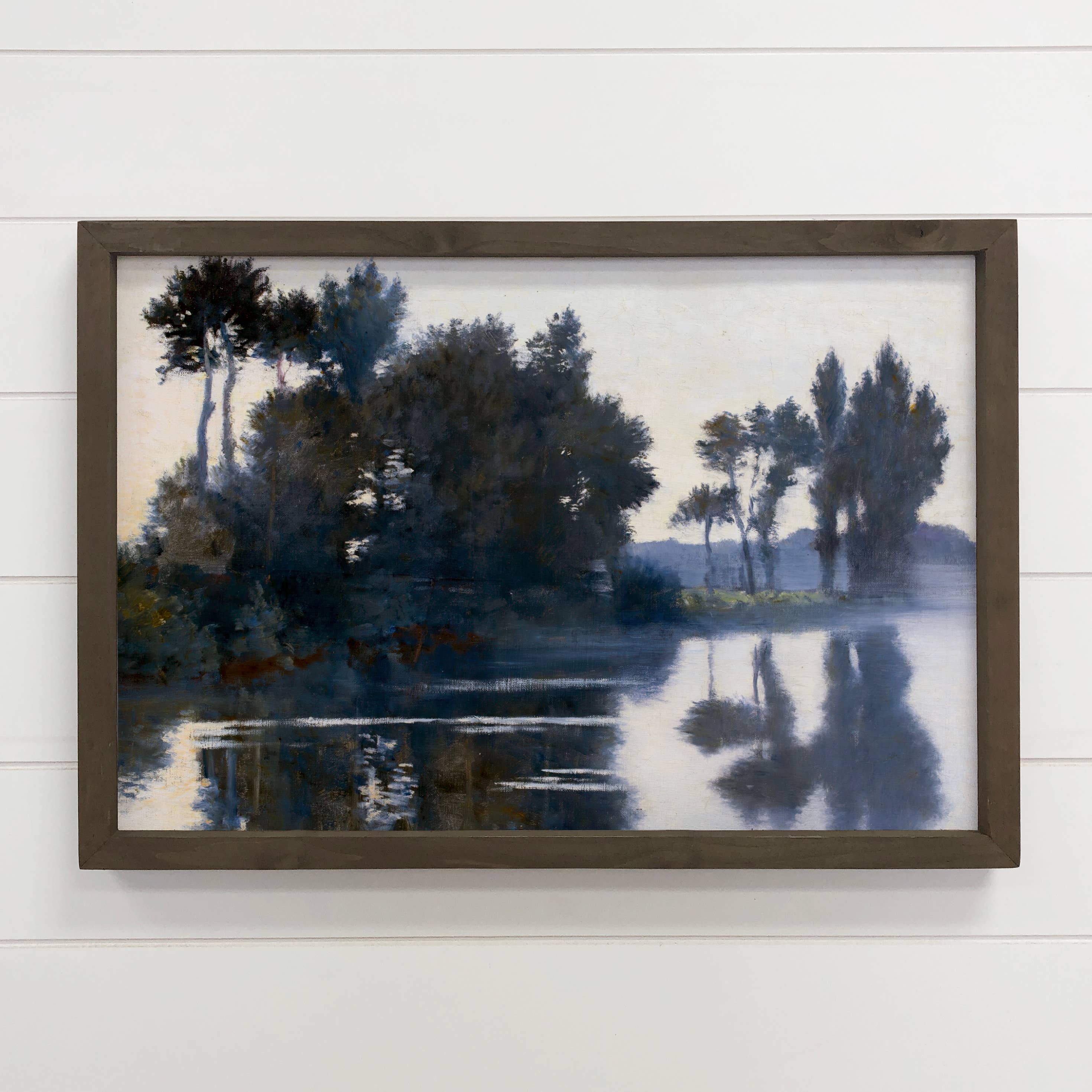 Trees on the Water - Nature Wall Canvas Art - Wood Framed