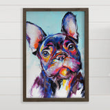 Colorful French Bulldog Painting - Framed Canvas Art