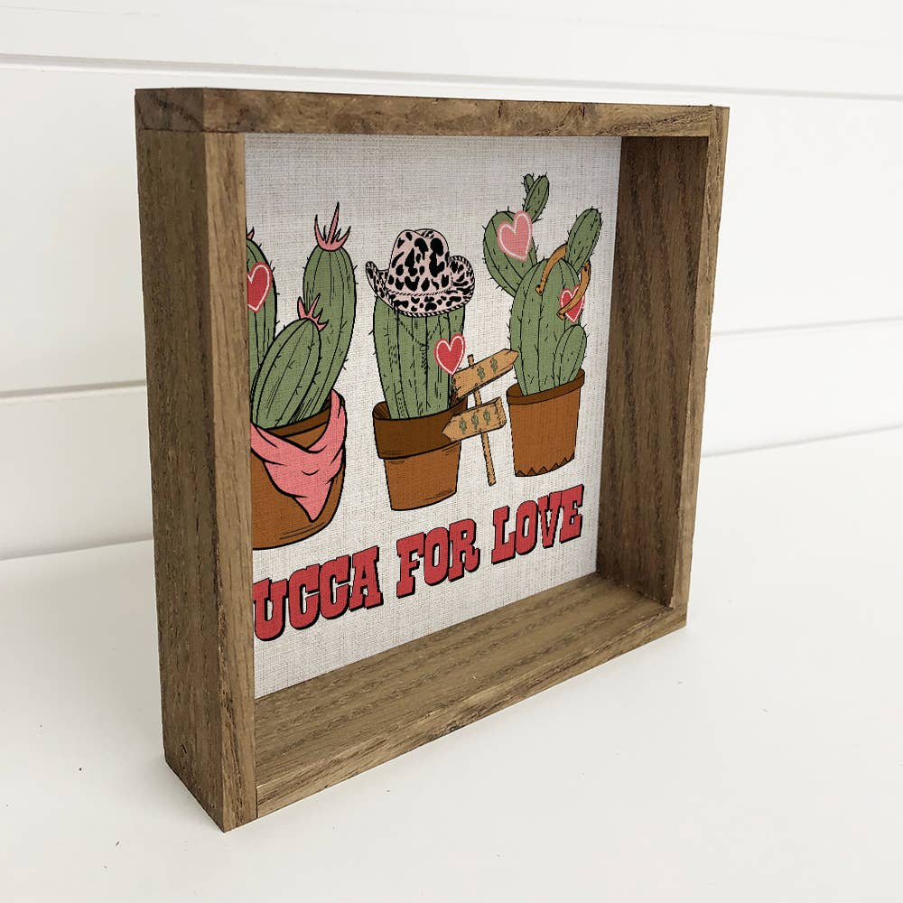 Succa for Love - Valentines Day Canvas Art - Wood Framed Art