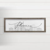 Custom City Skyline - Modern Skyline Phoenix - Wood Frame