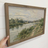 Fisher Boy Landscape - River Landscape Canvas Art - Framed