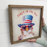 Partying in the USA Chick - Patriotic Wall Art - Cute Chick