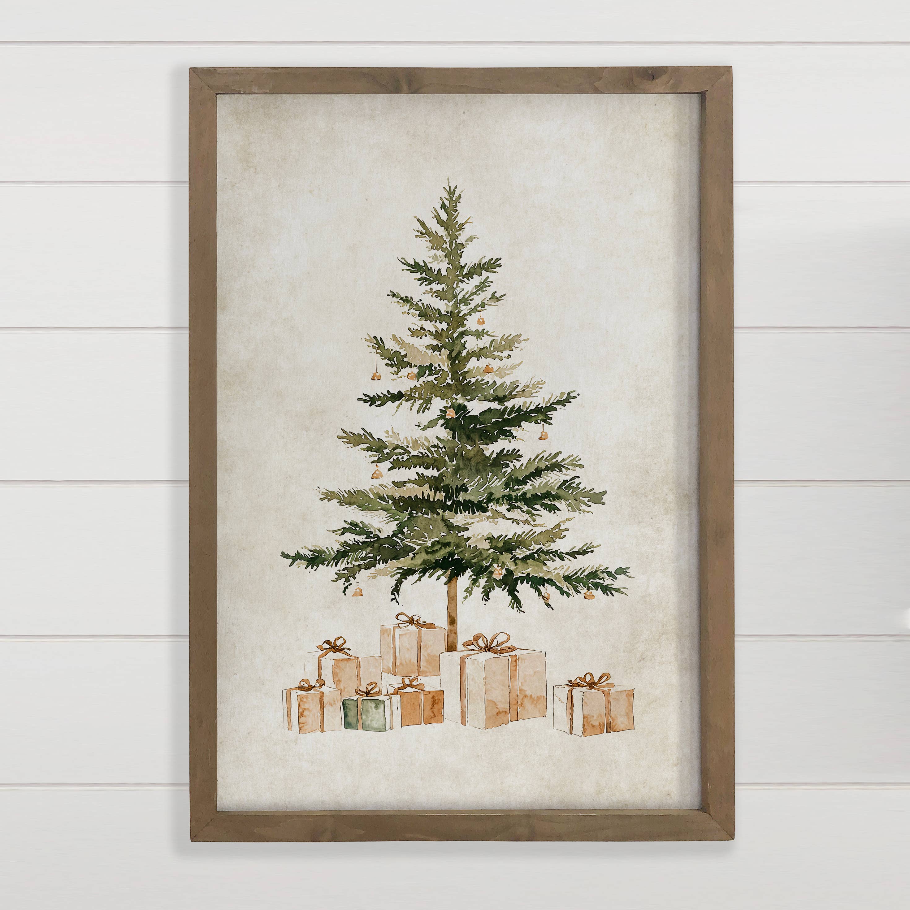 Sweet Simple Christmas Tree - Christmas Canvas Art - Framed