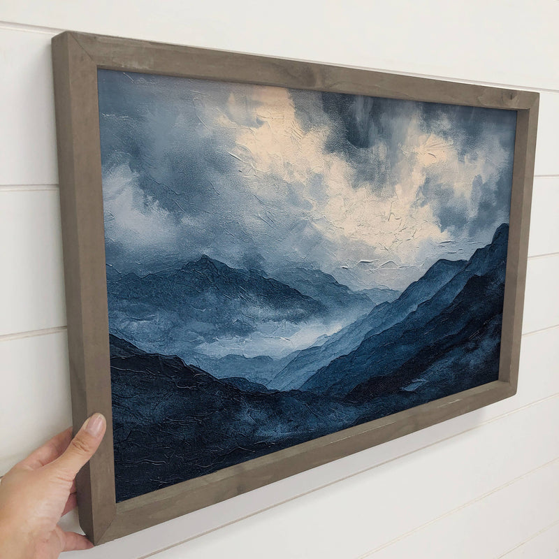 Storm Mountain - Mountain Landscape Canvas Art - Wood Framed