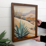 Agave Vista - Desert Landscape Canvas Art - Wood Framed Art