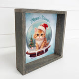 Meowy Christmas Snow Globe - Funny Holiday Animal Canvas Art