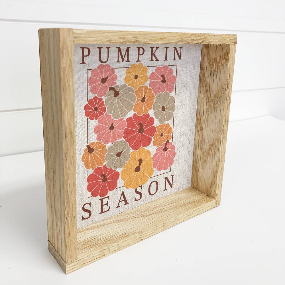 Pumpkin Season Pink and Orange - Autumn Canvas Art - Framed