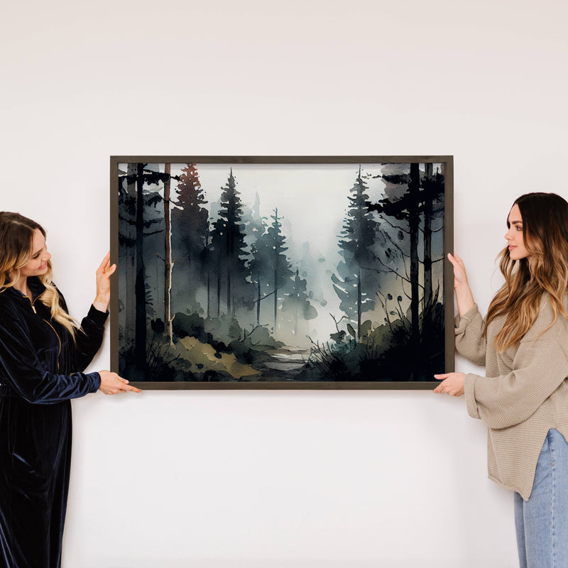 Forest Shadow Painting - Forest Landscape Canvas Art