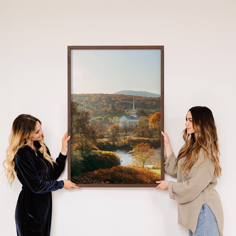 Autumn Morning Stowe Vermont - Nature Canvas Art - Framed