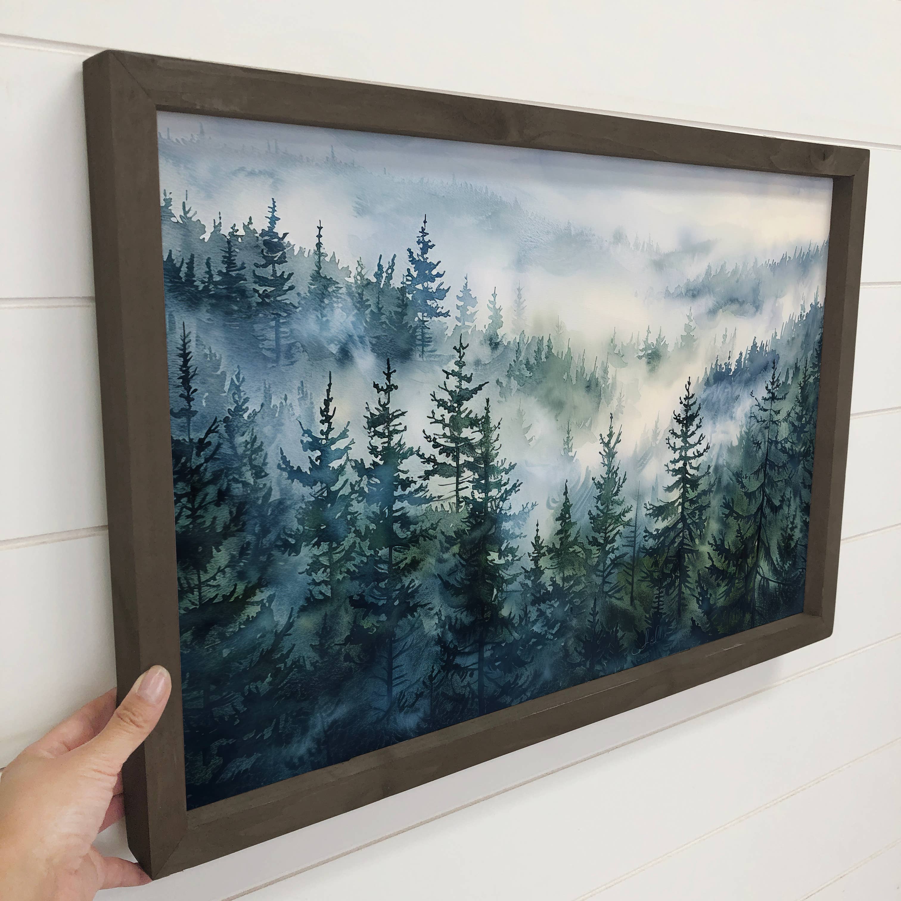 Dense Pine Forest - Mountain Landscape Wall Art - Cabin Art
