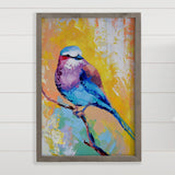 Colorful Sparrow Bird Painting - Framed Nature Watercolor