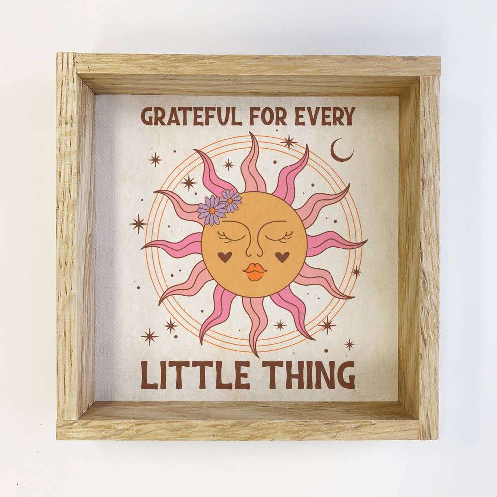 Boho Grateful For Every Little Thing - Boho Canvas Art