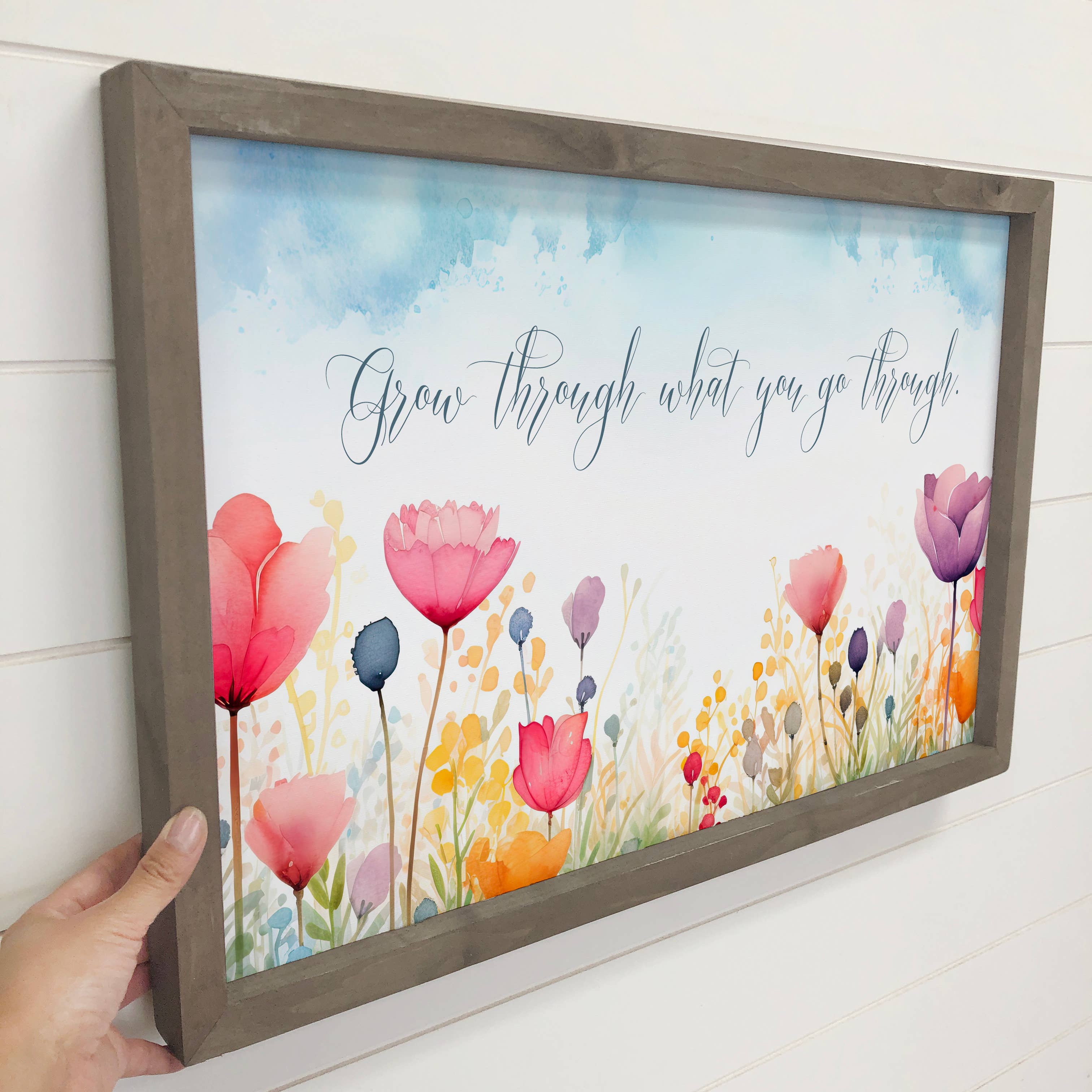 Grow Through What you Go Through - Inspirational Quote Art