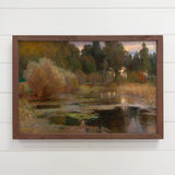 Pond at Dusk - Landscape Canvas Art - Wood Framed Decor