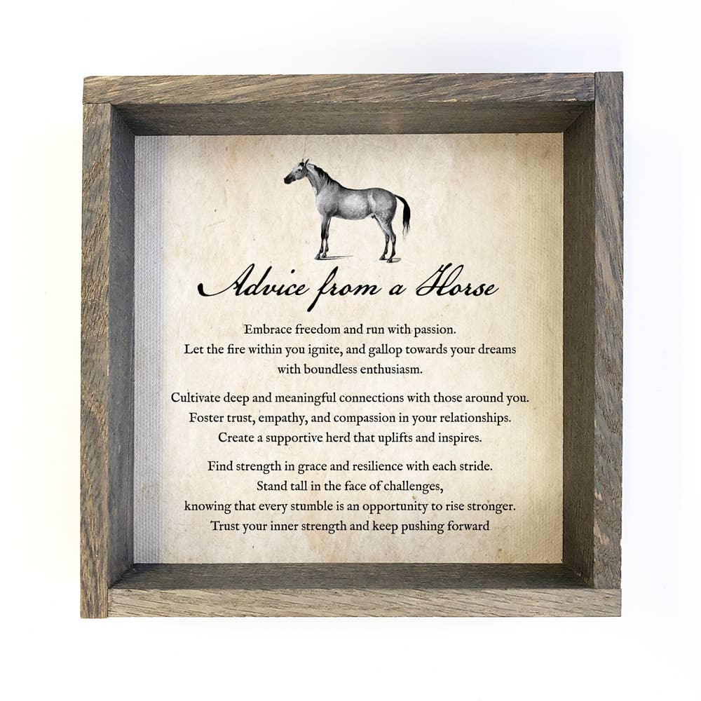 Advice From a Horse - Horse Wall Art - Farmhouse Wall Art