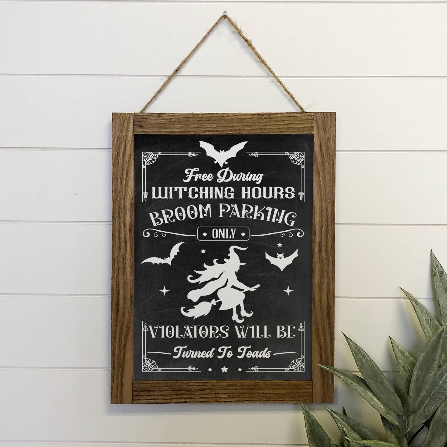 Witching Hours Broom Parking - Canvas with Wood Frame