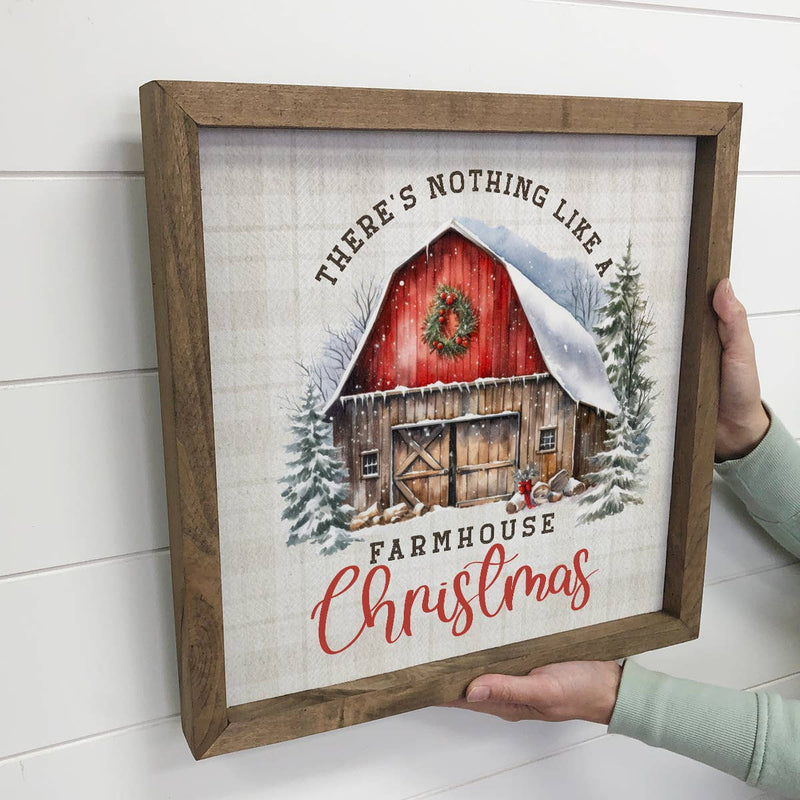 Nothing Like a Farmhouse Christmas - Vintage Holiday Canvas