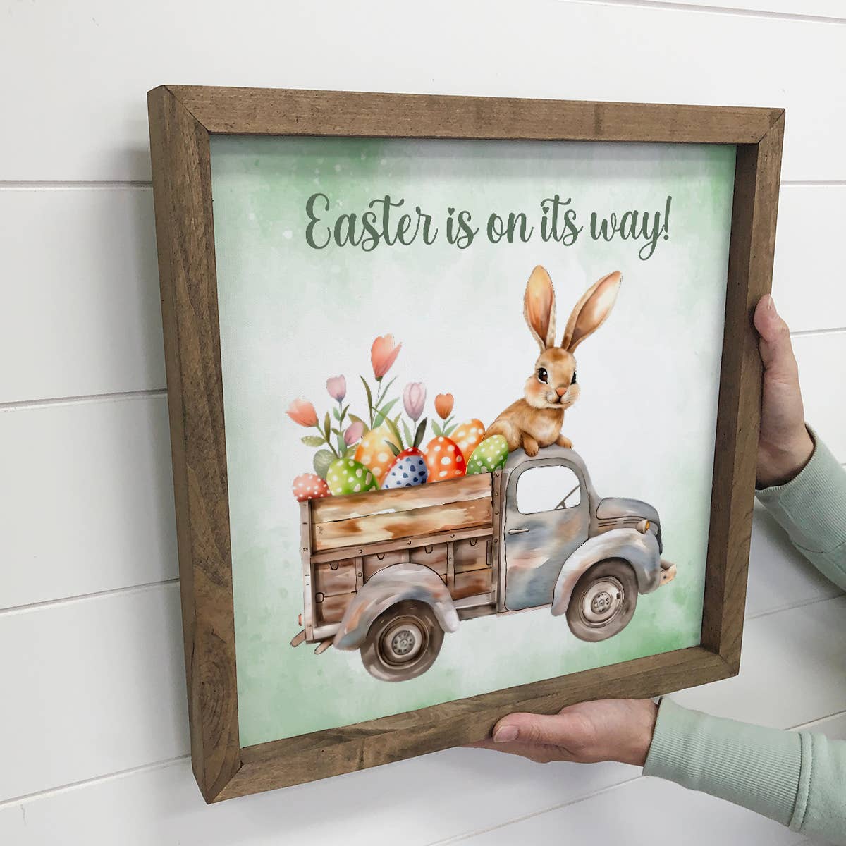 Easter Is On Its Way - Easter Canvas Wall Art - Wood Framed